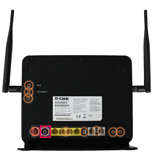 The D-Link fibre router WAN port