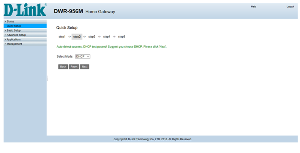 DHCP software settings